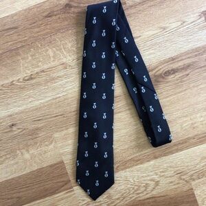 Keys & Lockwood New York Navy Blue Money Bags Polyester Tie